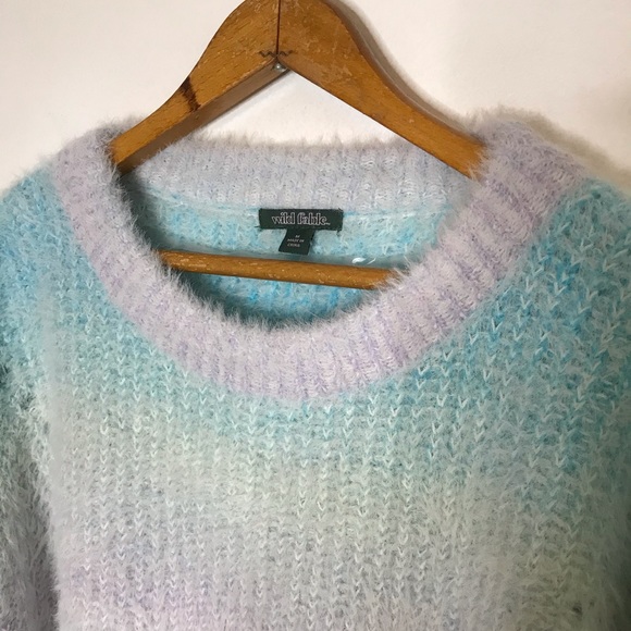 NEW Wild Fable Dip Dye Eyelash Sweater Blue Medium - Picture 4 of 10